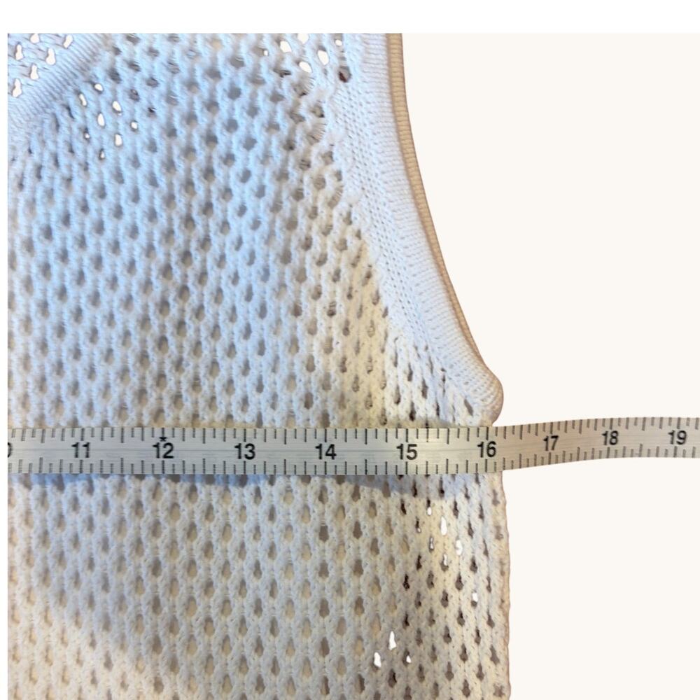 SUNDANCE Women's Crochet Knit Dress Large White Open Stitch Tank Resort - Picture 5 of 10